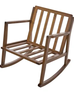 Poltrona a dondolo KJEVIK Legno Marrone/Beige chiaro