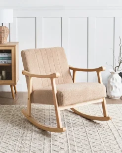 Poltrona a dondolo LEKNES Bouclé Beige