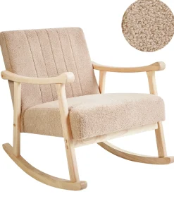 Poltrona a dondolo LEKNES Bouclé Beige