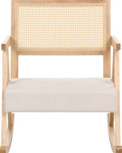Poltrona a dondolo RYA Legno Marrone chiaro/Beige chiaro