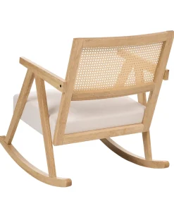 Poltrona a dondolo RYA Legno Marrone chiaro/Beige chiaro