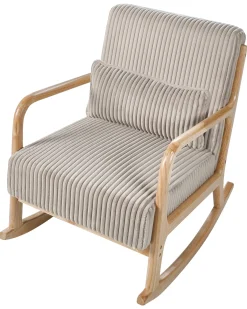 Poltrona a dondolo SORSELE Velluto a coste Beige
