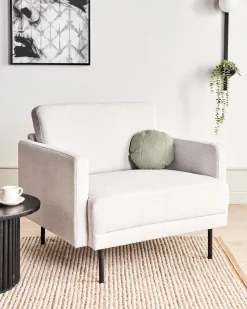 Poltrona BREDA Tessuto Beige chiaro