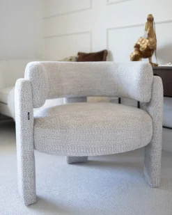 Poltrona BUREA Ciniglia Beige chiaro