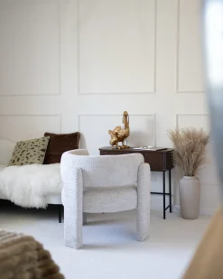 Poltrona BUREA Ciniglia Beige chiaro