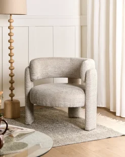 Poltrona BUREA Ciniglia Beige chiaro