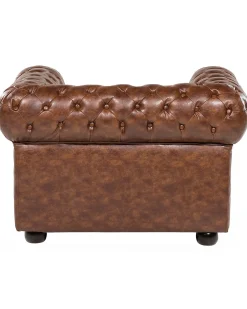 Poltrona CHESTERFIELD Pelle sintetica Marrone dorato