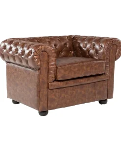 Poltrona CHESTERFIELD Pelle sintetica Marrone dorato