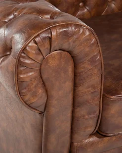 Poltrona CHESTERFIELD Pelle sintetica Marrone dorato