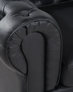 Poltrona CHESTERFIELD Pelle naturale Nero