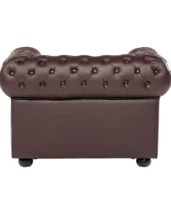 Poltrona CHESTERFIELD Pelle naturale Marrone