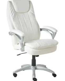 Poltrona da scrivania CHIEF Pelle sintetica Bianco sporco
