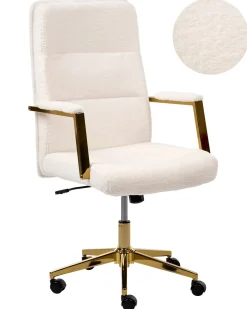 Poltrona da scrivania DEMURE Bouclé Bianco sporco