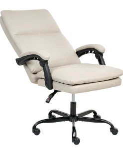 Poltrona da scrivania SERENE Pelle sintetica Beige chiaro