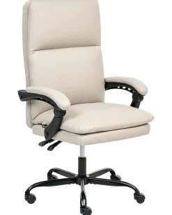 Poltrona da scrivania SERENE Pelle sintetica Beige chiaro