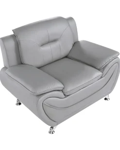 Poltrona LEIRA Pelle sintetica Grigio
