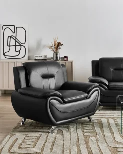 Poltrona LEIRA Pelle sintetica Nero