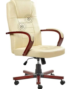Poltrona massaggiante DIAMOND Con riscaldatore Pelle naturale Beige