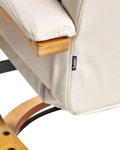 Poltrona massaggiante FORCE con poggiapiedi Pelle sintetica Beige chiaro