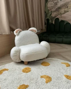 Poltrona per Bambini Coniglio KANNA Bouclé Bianco sporco