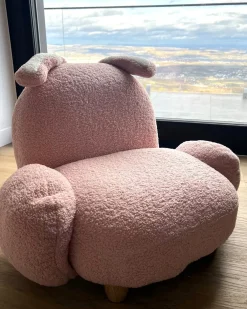 Poltrona per Bambini Coniglio KANNA Bouclé Rosa pastello