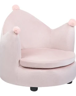 Poltrona per Bambini Corona VEGA Velluto Rosa pastello