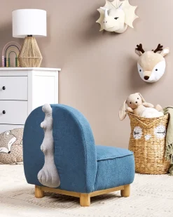 Poltrona per Bambini Dinosauro FABORG Tessuto Blu