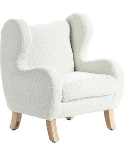 Poltrona per Bambini FARUM Bouclé Bianco sporco
