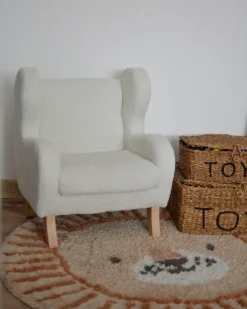 Poltrona per Bambini FARUM Bouclé Bianco sporco