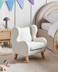 Poltrona per Bambini FARUM Bouclé Bianco sporco