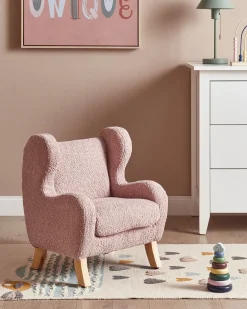 Poltrona per Bambini FARUM Bouclé Rosa
