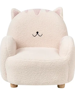 Poltrona per Bambini Gatto ZOAR Bouclé Bianco sporco