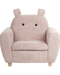 Poltrona per Bambini Ippopotamo MARIBO Bouclé Rosa pastello
