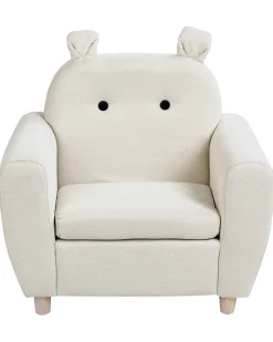 Poltrona per Bambini Ippopotamo MARIBO Tessuto Bianco sporco