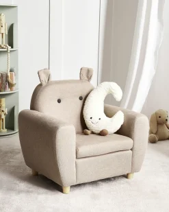 Poltrona per Bambini Ippopotamo MARIBO Tessuto Tortora