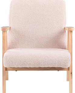 Poltrona per Bambini LINDE Bouclé Rosa pastello