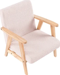 Poltrona per Bambini LINDE Bouclé Rosa pastello