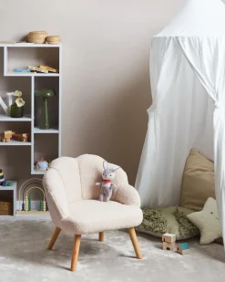 Poltrona per Bambini MILAND Bouclé Beige chiaro