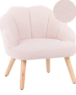 Poltrona per Bambini MILAND Bouclé Rosa pastello