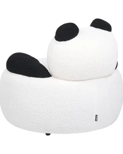 Poltrona per Bambini Panda VIBY Bouclé Bianco