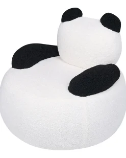 Poltrona per Bambini Panda VIBY Bouclé Bianco