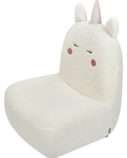 Poltrona per Bambini Unicorno LULEA Bouclé Bianco sporco