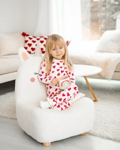 Poltrona per Bambini Unicorno LULEA Bouclé Bianco sporco