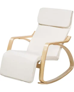 Poltrona a dondolo WESTON Tessuto Beige chiaro