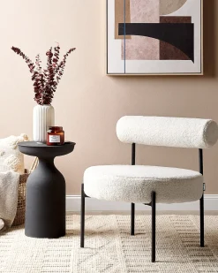 Poltrona ALPHA Bouclé Bianco