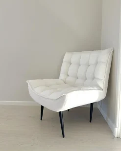 Poltrona ALVESTA Bouclé Bianco