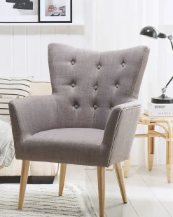 Poltrona ANGEN Tessuto Grigio chiaro