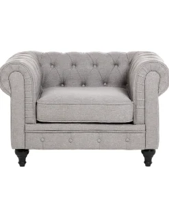Poltrona CHESTERFIELD Tessuto Grigio chiaro