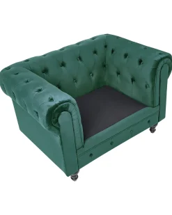 Poltrona CHESTERFIELD Velluto Verde smeraldo