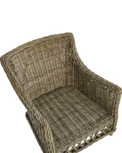 Poltrona da giardino RIBOLLA con poggiapiedi Rattan Naturale